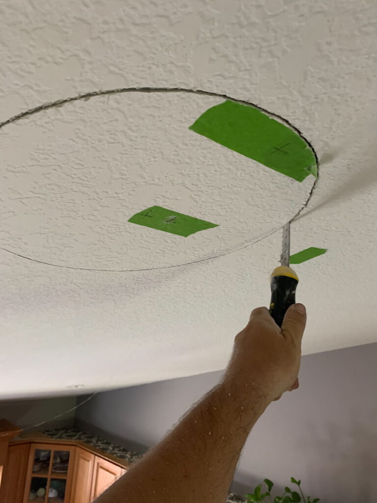 cutting drywall